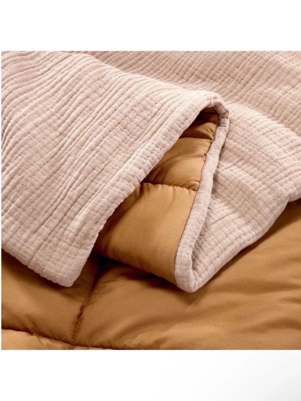 NWT Full/Queen Textured Chambray Comforter & Sham Set Warm Brown - Casaluna